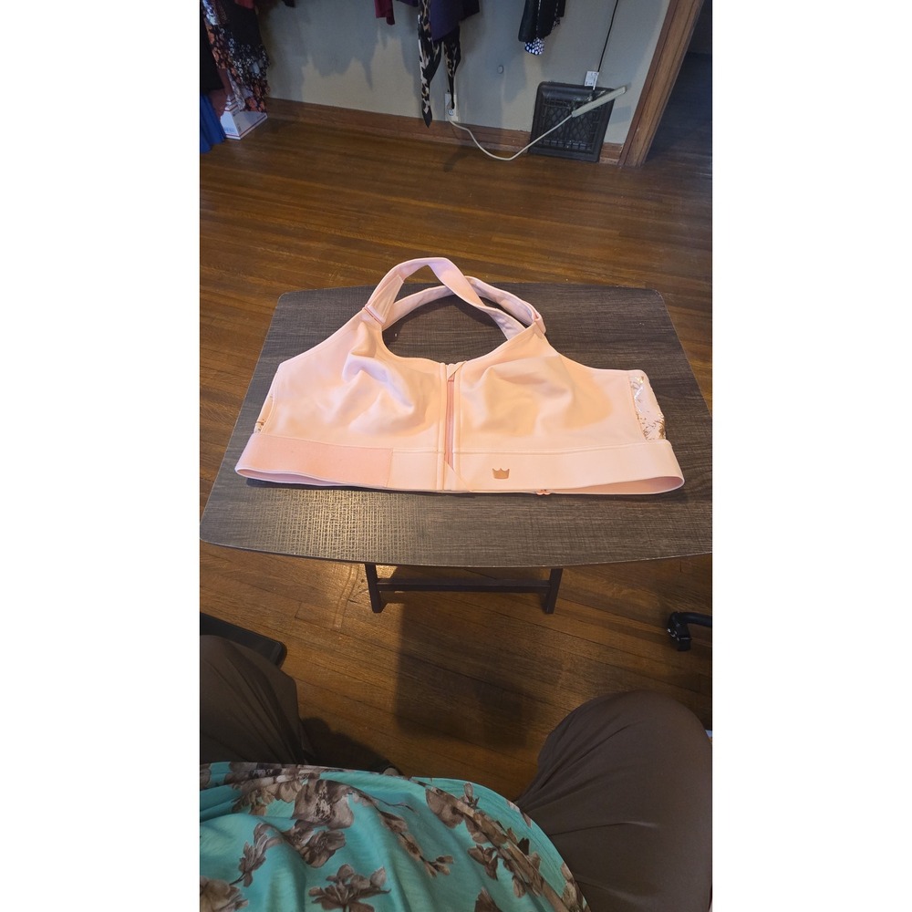 Shefit Flex Sports Bra Pink Gold Marble 3 Luxe Front Zip Adjustable NWOT